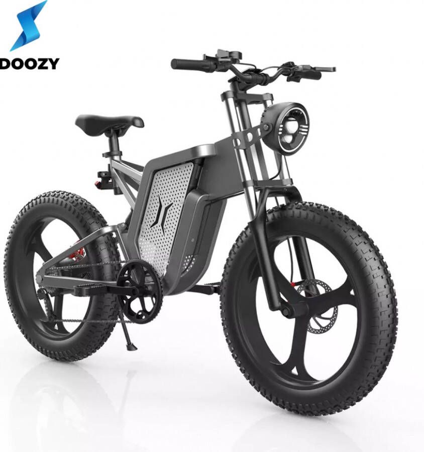 Doozydelivery Space Gray Elektrische Fatbike Elektrische Fiets 20Inch 2000W 30Ah Accu Shimano 7 Speed