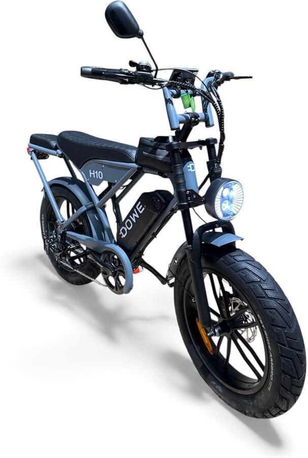 Dowe H10 Elektrische Fatbike – Grijs NFC opvolger H9 fatbike 17 5Ah Accu 100% legaal zonder gashendel