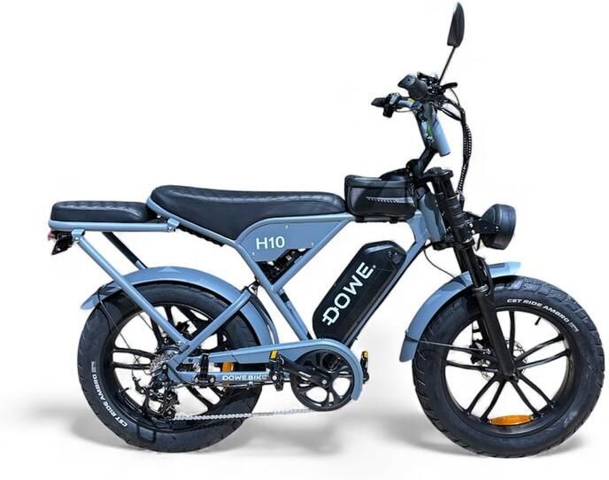 Dowe H10 Elektrische Fatbike – Grijs NFC opvolger H9 fatbike 17 5Ah Accu 100% legaal zonder gashendel