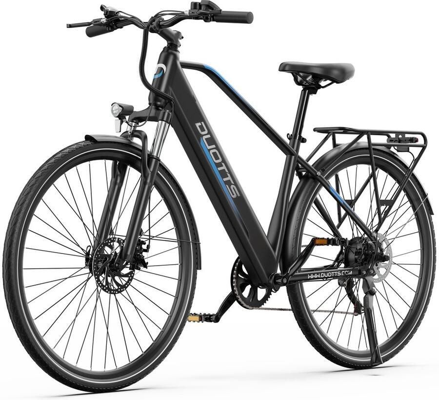 DUOTTS C29 Lite Stads Elektrische Fiets 250W Motor 36V 13Ah Accu 27.5 inch Banden 25km u Maximale Snelheid 65km Bereik Shi o 7-versnellingen Zwart