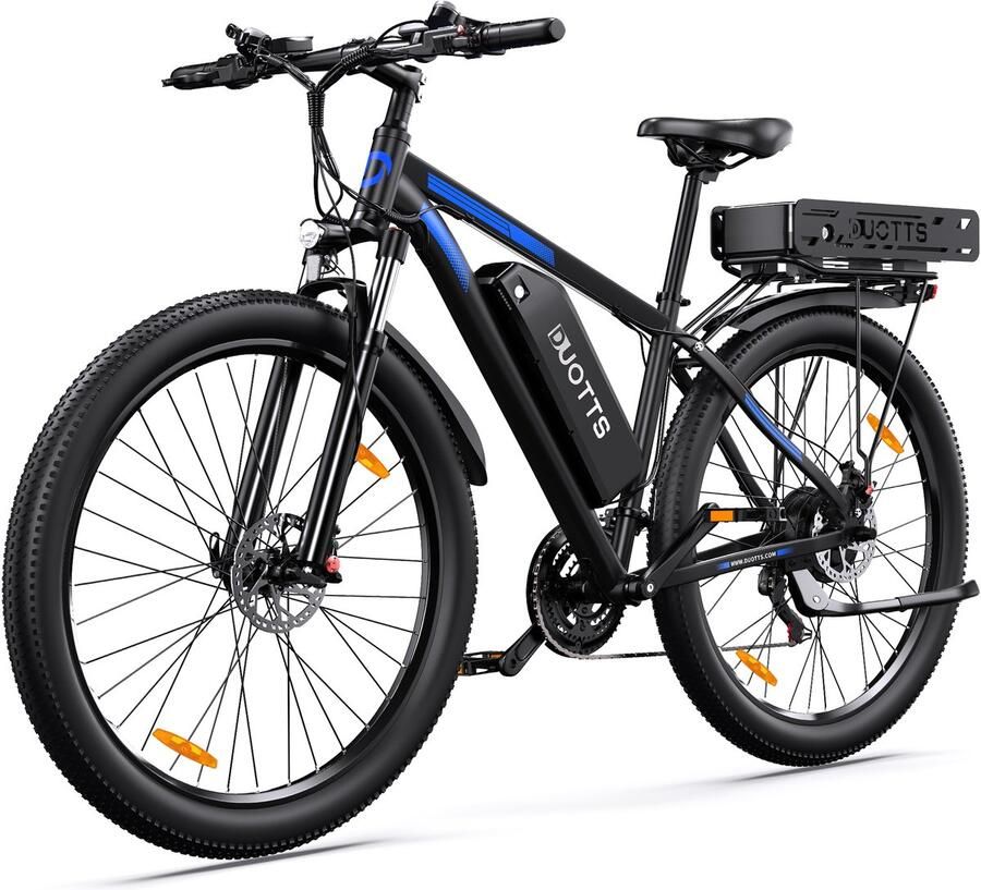 DUOTTS Elektrische Fiets C29-K Krachtige 720Wh+1080Wh Verwijderbare Accu (Dubbele Accu Versie)- 170 km Bereik 29 inch 21 Versnellingen Kettenschakeling Achterwielaandrijving met Brushless Motor en LED-verlichting- Zwart