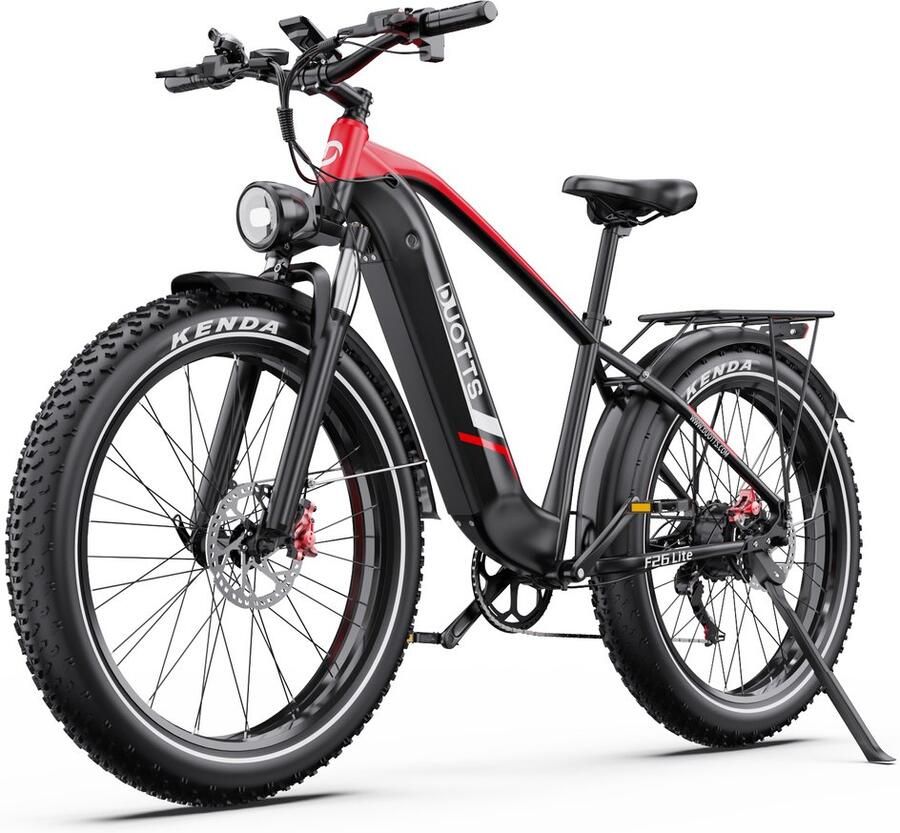DUOTTS F26 Lite Elektrische Fiets 250W Motor 48V 18Ah Accu 26*4.0 inch Banden 25km u Snelheid 90km Bereik Shi o 7-versnellingen Zwart