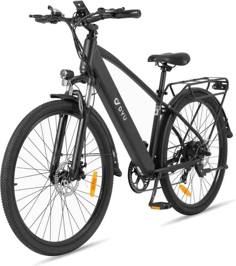 DYU C5 E Bike Elektrische Fiets 250W 27 inch 10Ah Zwart RIJKLAAR SERVICE