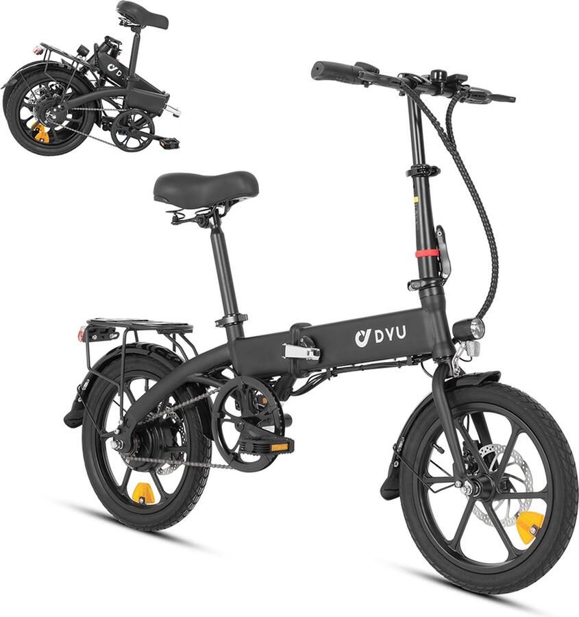 DYU A1F Pro opvouwbare elektrische fiets 250 W motor 36 V 7 5 Ah batterij 16 * 1 75 inch band 25 km u maximale snelheid 40 km maximaal bereik schijfrem voor en achter LCD-scherm