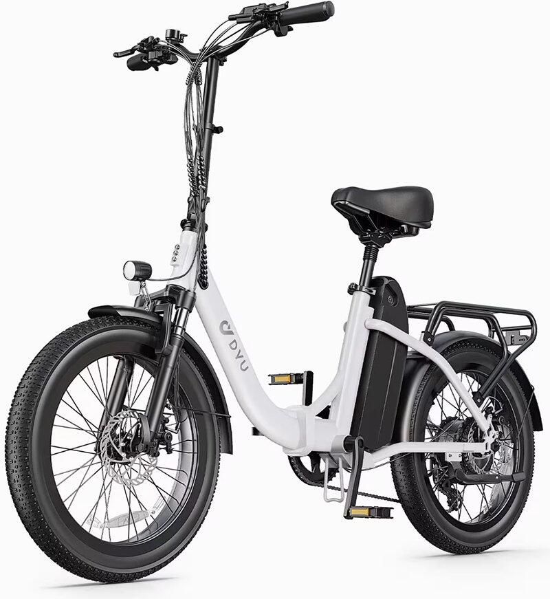 DYU C9 Beste Touring Vouwfiets Elektrisch 250W Motor & Geavanceerde Controller voor Soepele Vermogensafgifte 15 6Ah Accu tot 150km Compact Opvouwbaar Design – Geschikt voor Stadsstraten en Uitdagend Terrein Wit
