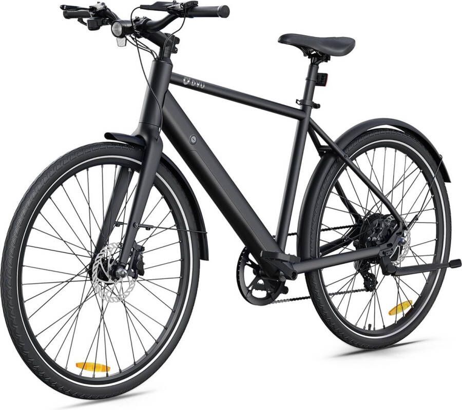 DYU Stroll1 elektrische fiets 36 V 9 Ah verwijderbare batterij 250 W motor 3 rijmodi en Shi o 7 snelheden Uitgerust met 27 5 inch 700 * 38C CST-banden Ondersteund pedaal LCD-scherm Slimme elektrische fiets zwart