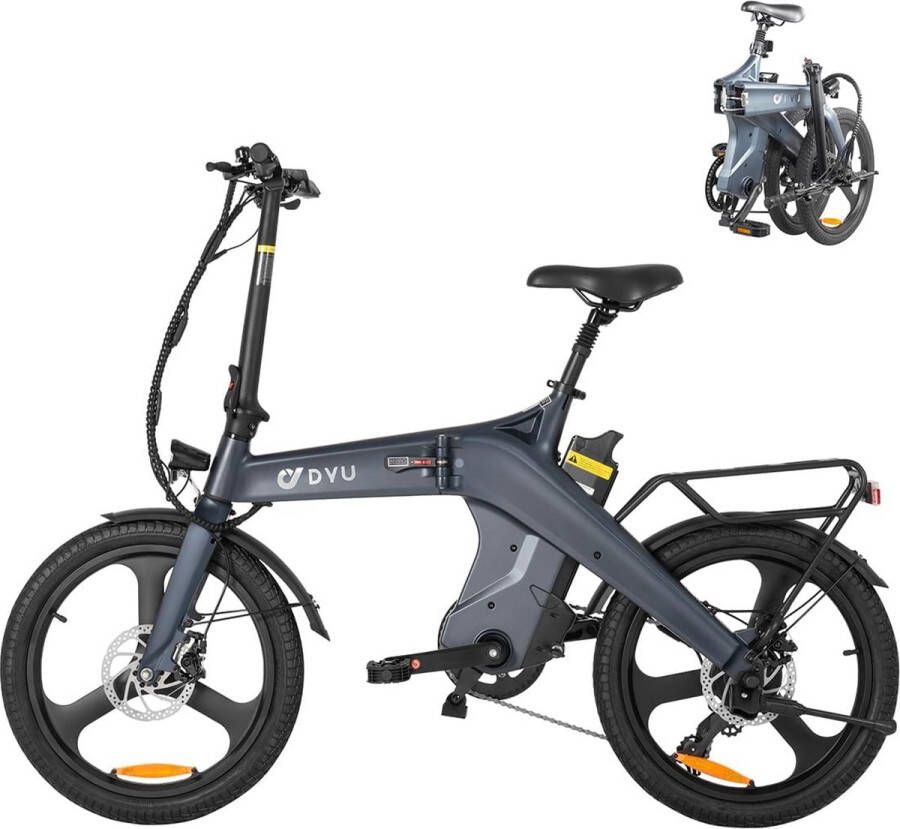 DYU T1 opvouwbare elektrische fiets 36V 10Ah verwijderbare batterij 250W-motor 20 inch 7 versnellingen Shimano shifter centrale koppelsensor met trapondersteuning Urban Smart elektrische fiets