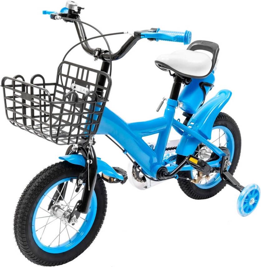 E-CrossStu GmbH Rumi Fiets Kinderen Beginner Fiets Outdoor Indoor Fiets Carbon Staal Kids Fiets = Kinderfiets 12 Inch Verwijderbare zijwieltjes voor stabiliteit