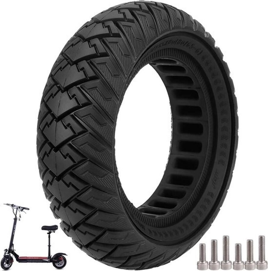10 x 3 massief rubberen banden 255 x 80 cm (80 65-6) voor Kukirin G3 Pro Kukirin G2 Max Kugoo M4 Pro Kaabo Wolf Warrior tis 10 elektrische scooter antislip lekvrij zwart