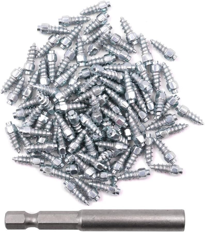 100 stuks schroefbanden 4 x 12 mm wielwielnoppen voor wintersneeuw bandenspikes met installatiegereedschap voor mountainbikes elektrische voertuigen scooters motorfietsen auto