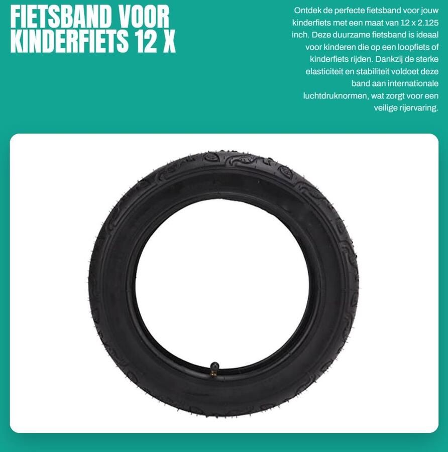 12 inch 12x2.125 fietsbanden met stabiele binnenstructuur voor kinderfietsen lange levensduur goede demping ideaal voor kinder evenwichtsfiets duurzame kwaliteit