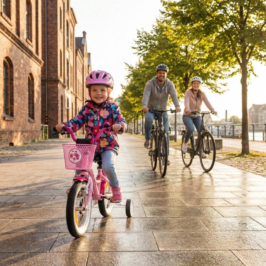 12 Inch Meisjesfiets met Zijwieltjes en Terugtraprem