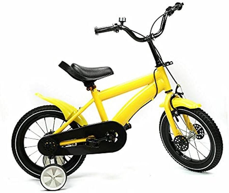 14 inch Kinderfiets met Handrem Steunwielen en Ergonomisch Stuur voor Kinderen