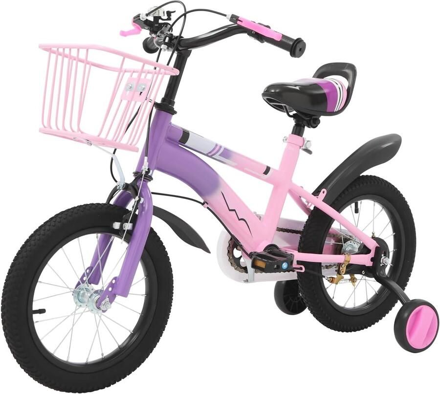 14 inch Kinderfiets met d en Zijwieltjes Geschikt voor en 3-6 Jaar