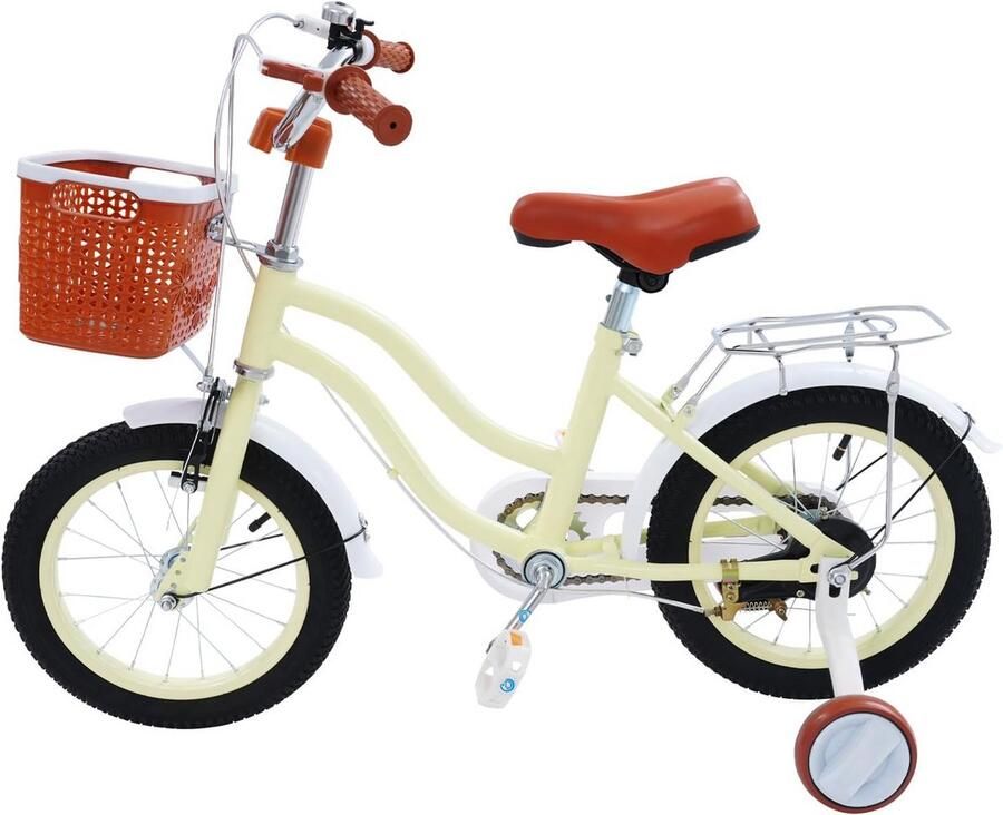 14 inch Kinderfiets met Zijwieltjes en d voor en