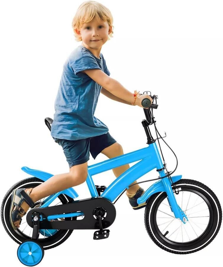 14 inch Kinderfiets met Zijwieltjes Verstelbaar voor en (3-6 jaar)