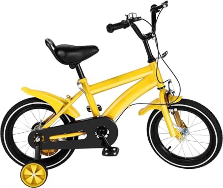 14 inch kinderfiets voor 4-6 jaar met steunwielen en verstelbaar zadel