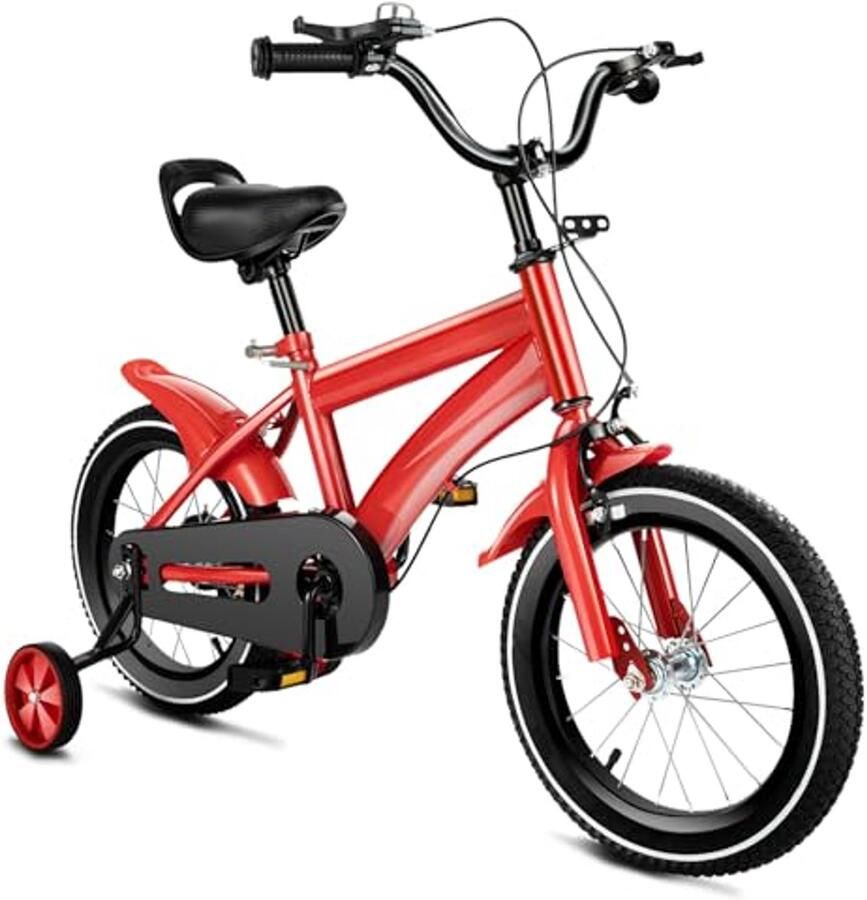 14 Inch Kinderfiets voor en Geüpgraded Met Steunwielen In Hoogte Verstelbaar Ideaal voor Training en Buitenrijden