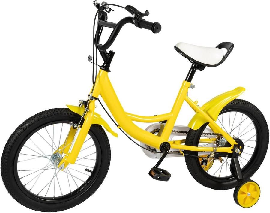 16 inch kinderfiets kinderloopfiets met steunwielen uitgerust met terugtraprem geschikt voor kinderen vanaf 5 jaar