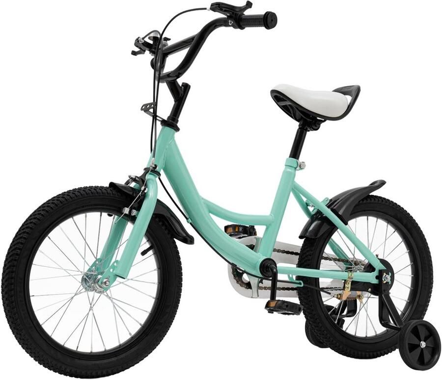 16 inch Kinderfiets met Zijwieltjes en Terugtraprem