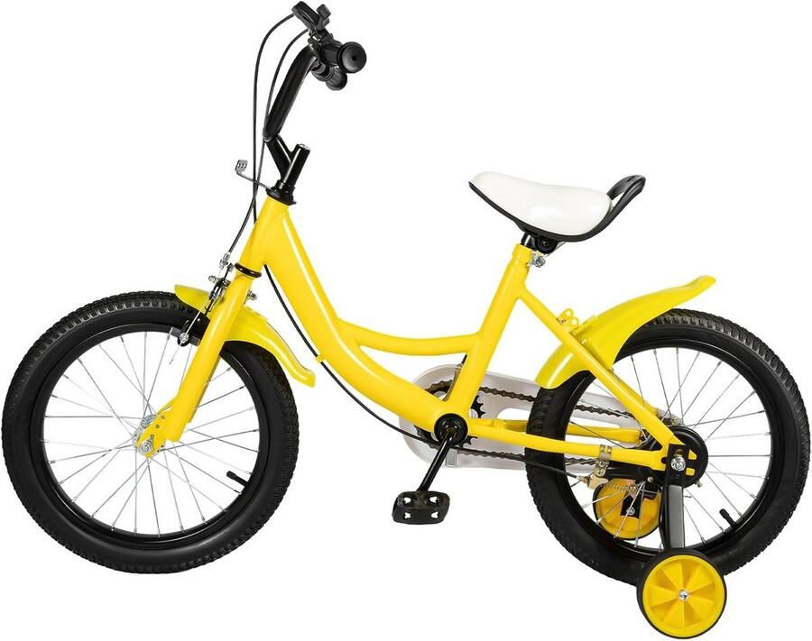 Kinderfiets sfiets sfiets Leren Fietsen Afneembare Stabilisator 16 inch Geel