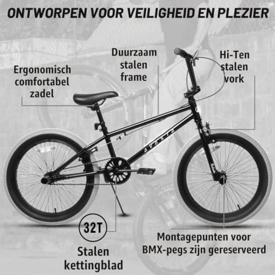 18 Inch Kinderfiets Freestyle BMX voor en
