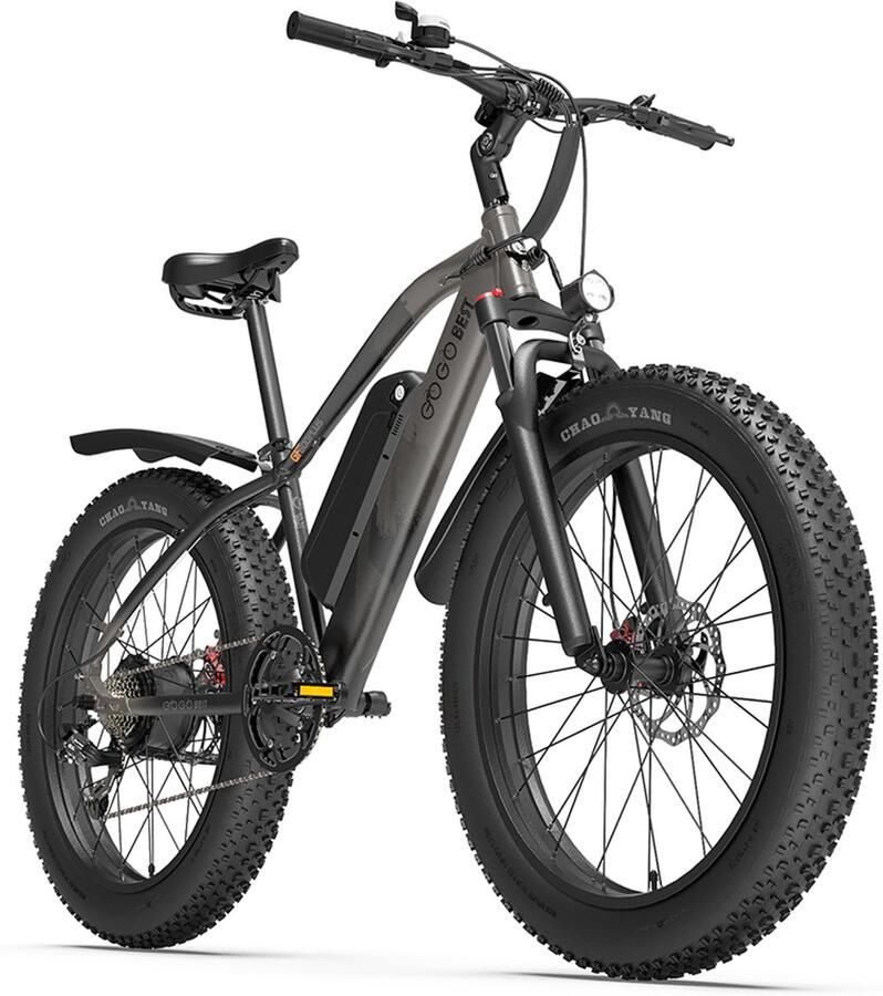 1x Elektrische fatbike 150km bereik 250W motor 26x4 0 banden Shi o 7-speed stadsfiets Donkergrijs