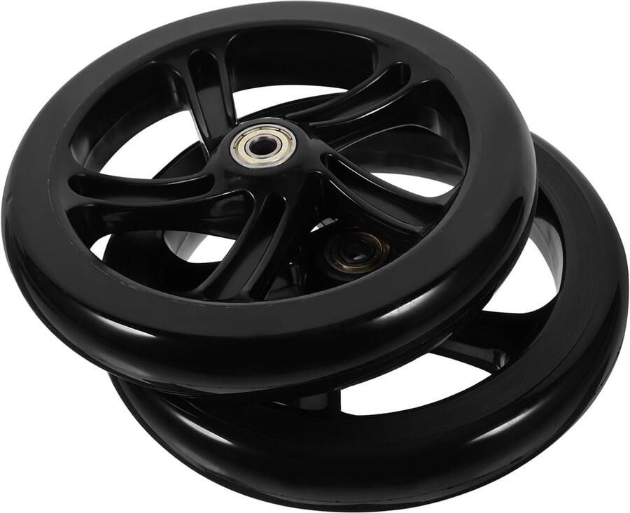 2 Elasticiteit PU Scooterwielen Praktische Professionele Vervangingswielen voor Skateboard Elektrische Scooter Eenvoudig Te Installeren Slijtvast Zwart