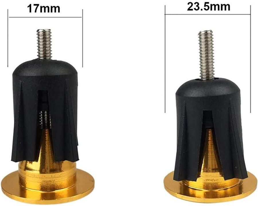 2 Paar Lenkerstoppen voor Fietsen Aluminium Endkappen voor Rennfiets en MTB (Goud + Zilver)