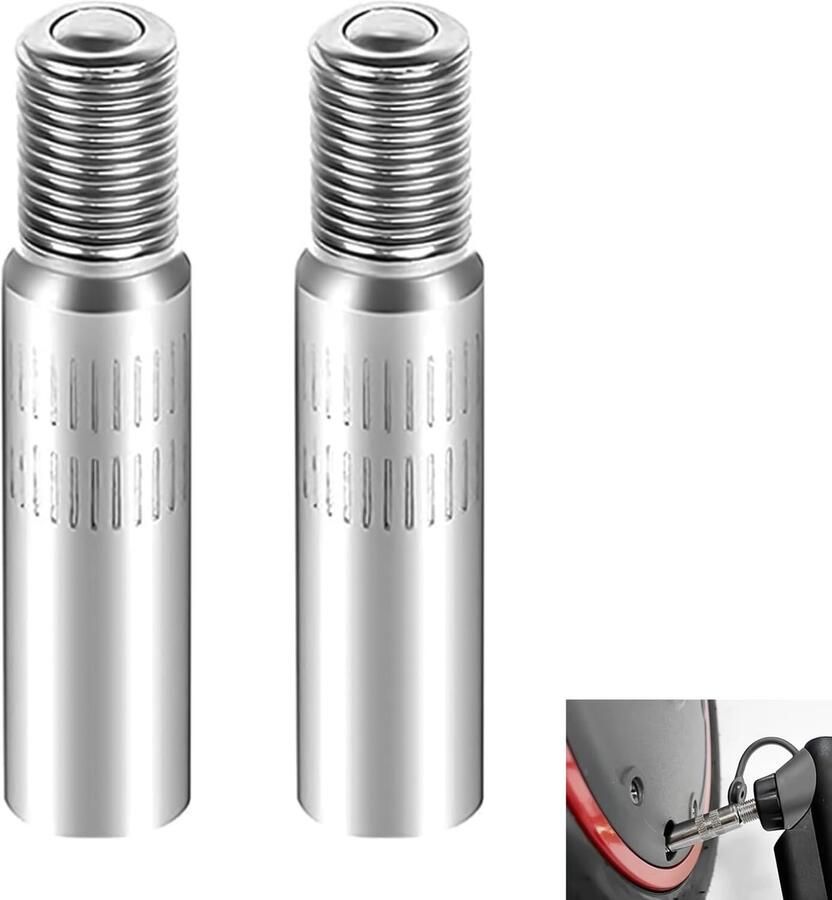 2 Stuks Bandenventielverlenging 39 mm van Aluminiumlegering Ventielverlenger voor Elektrische Step Opblaasadapter Geschikt voor Xiaomi M365 Dualtron Fiets Motor Auto Luchtlekvrij