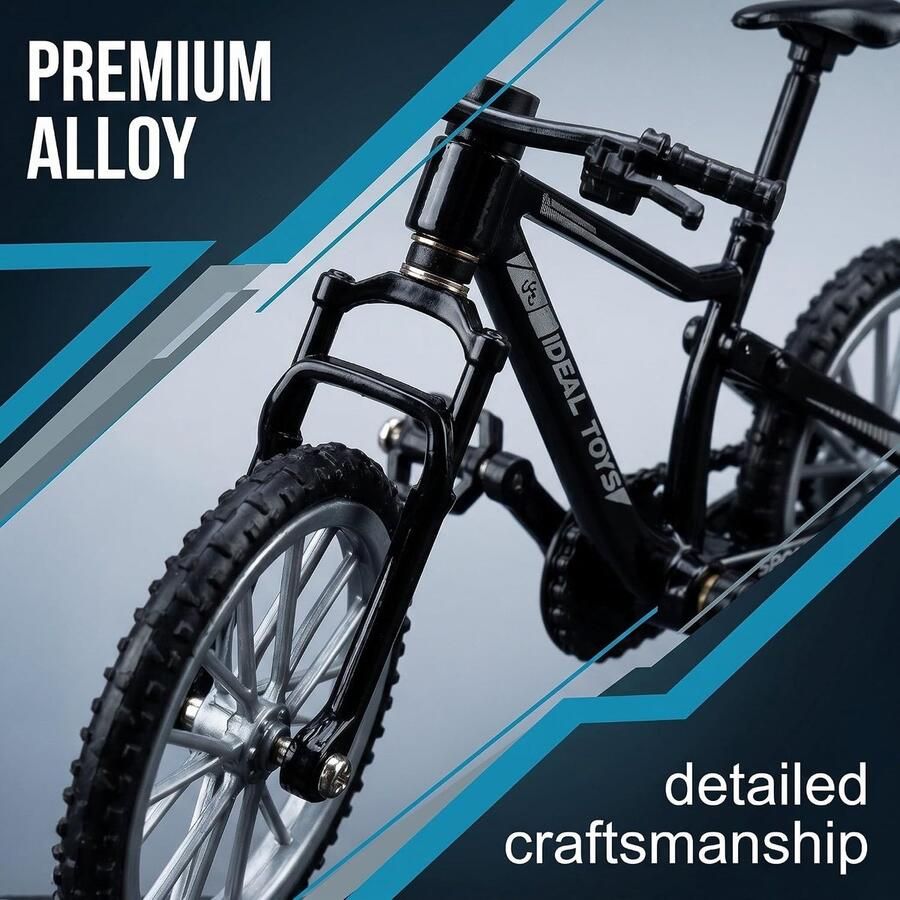 2 stuks mini-vingerfiets BMX van metaallegering model fiets mountainbike speelgoed voor kinderen en volwassenen set om te verzamelen en stress te verminderen kleur zwart en blauw