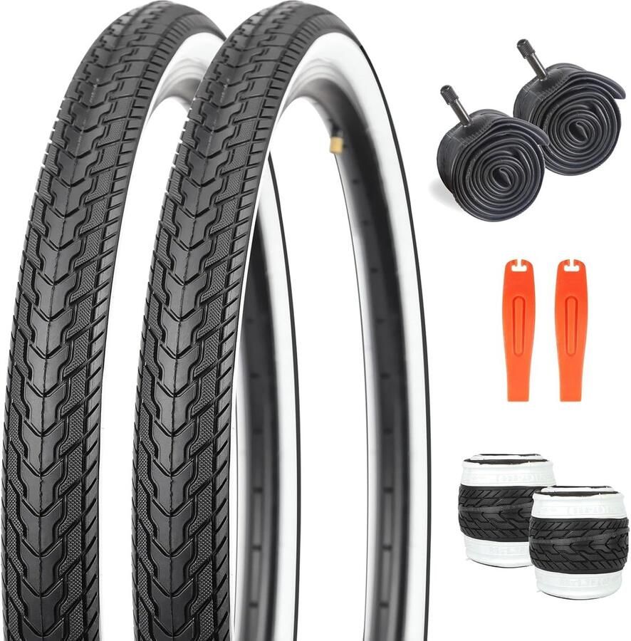 2 stuks opvouwbare banden van 26 inch 26 x 1 75 cm tel 47-559 fietsreserveband inklapbaar voor fiets MTB mountainbike kinderfiets crusierbike commuter bike