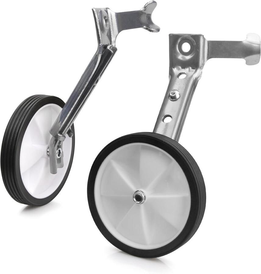 2 stuks universele fiets trainingswielen verstelbaar fietsbalanswiel kinderen fietsstabilisatoren voor 16 18 20 22 inch kinderfiets (zilver)