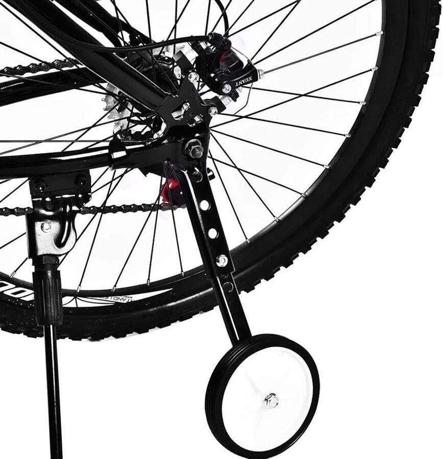 2 stuks set universele steunwielen versnelling schakelaar fiets trainingswielen verstelbare trainingswielen kinderfiets accessoires voor kinderfietsen 16 tot 22 inch (zwart)
