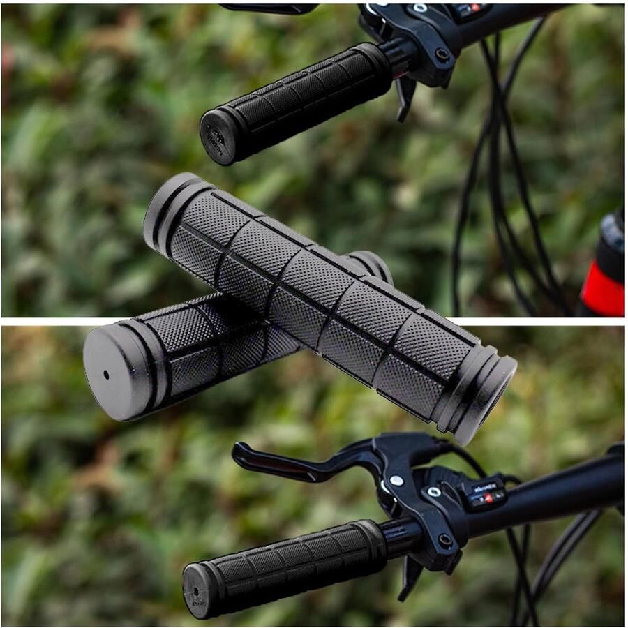 2 x Fietshandgrepen Handgrepen voor MTB Rennfiets Trekkingfiets 22mm (Zwart)