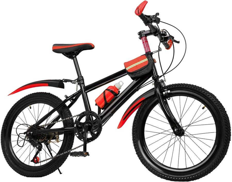 20 inch Kinder Mountainbike – 7 Versnellingen – Verstelbaar – Met Opbergtas Kompas en Bel – &