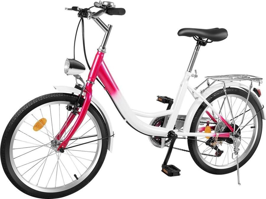 20 Inch Kinderfiets sfiets sfiets 6 Versnellingen Roze Verstelbaar Met Licht