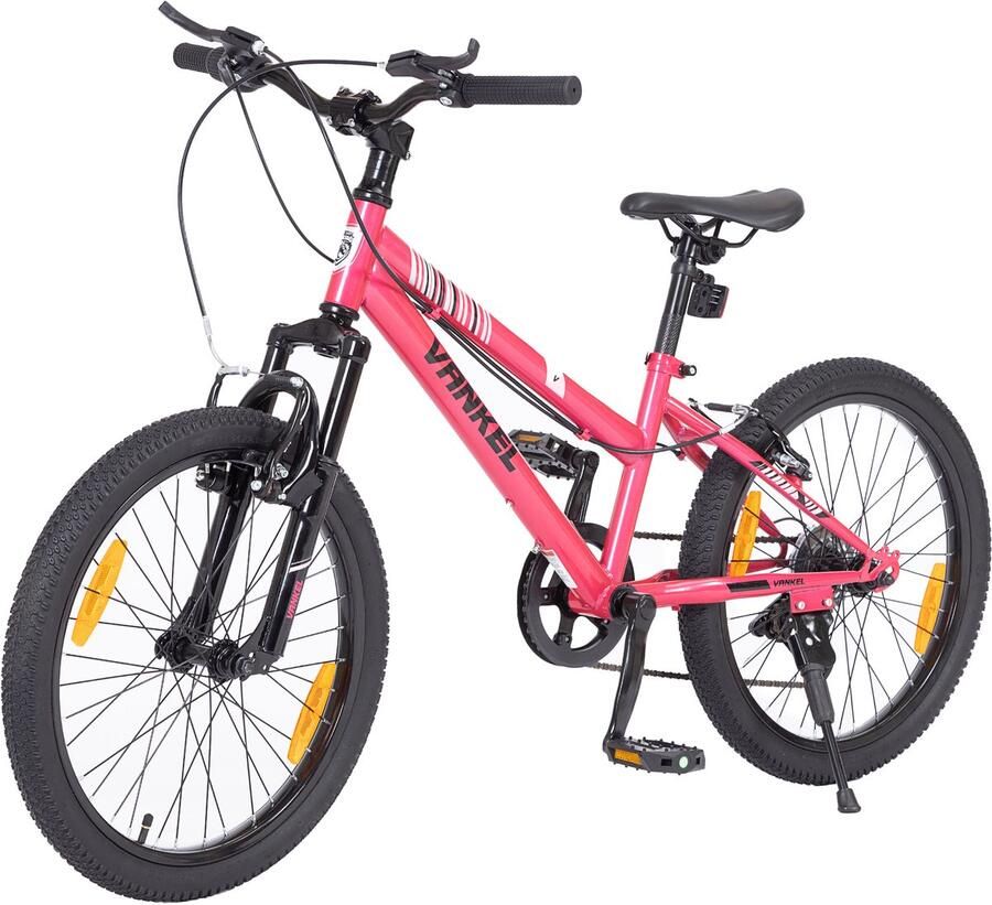 20 inch Kinderfiets MTB 6 Versnellingen voor & (6-10 Jaar) Stalen Frame met V-Brakes & Verstelbaar Zadel Roze