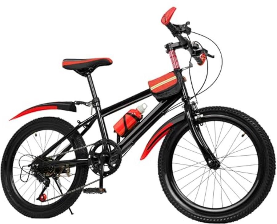 20 Inch Mountainbike voor Kinderen en Volwassenen Voor en Voor Wegen en Bergen Rood