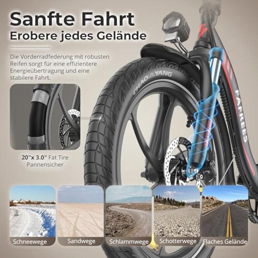 20 inch vouwfiets E-bike met 250 W motor Unisex Elektrische Fiets voor en