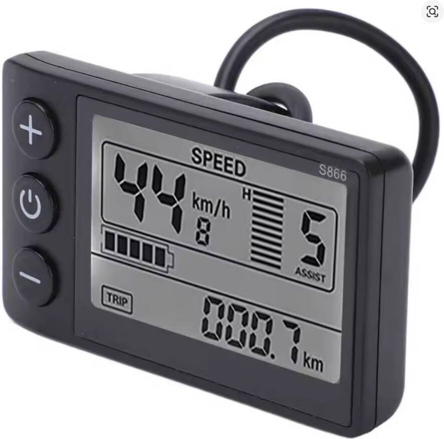 24V 36V 48V Elektrische Fiets S866 Lcd Display Meter E-Bike Bedieningspaneel Met Waterdichte Plug E-Bike Motor