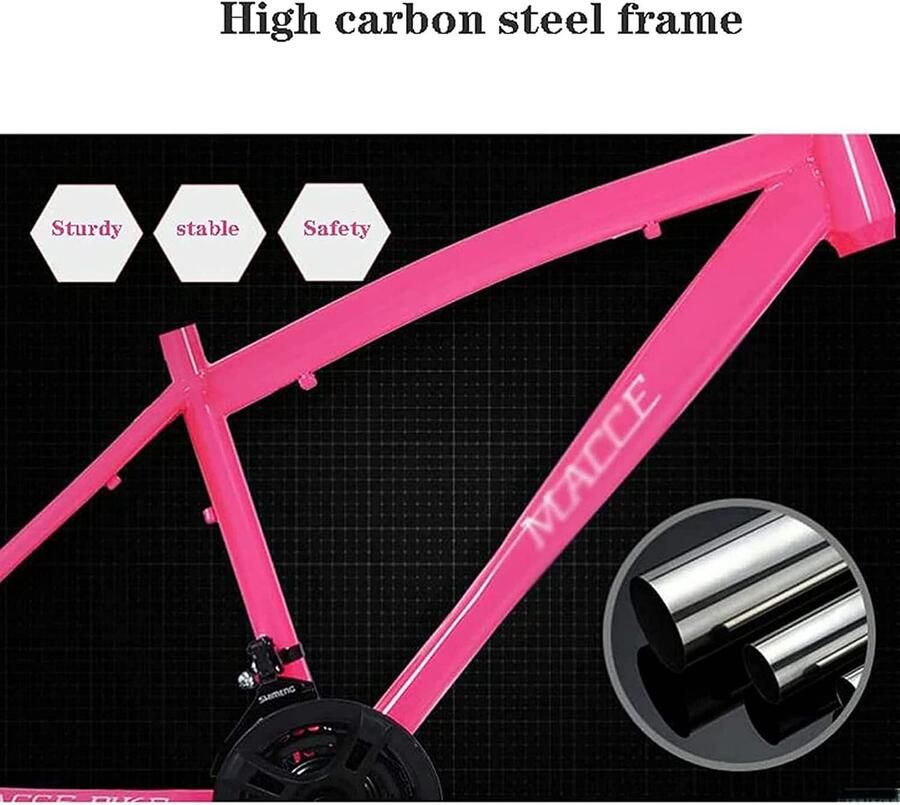 26 Inch Mountain Bike 21 24 27 30 Speed MTB Bicycle Frame Suspension Fork for Home City Bike Yellow 24 Speed ShopVlot