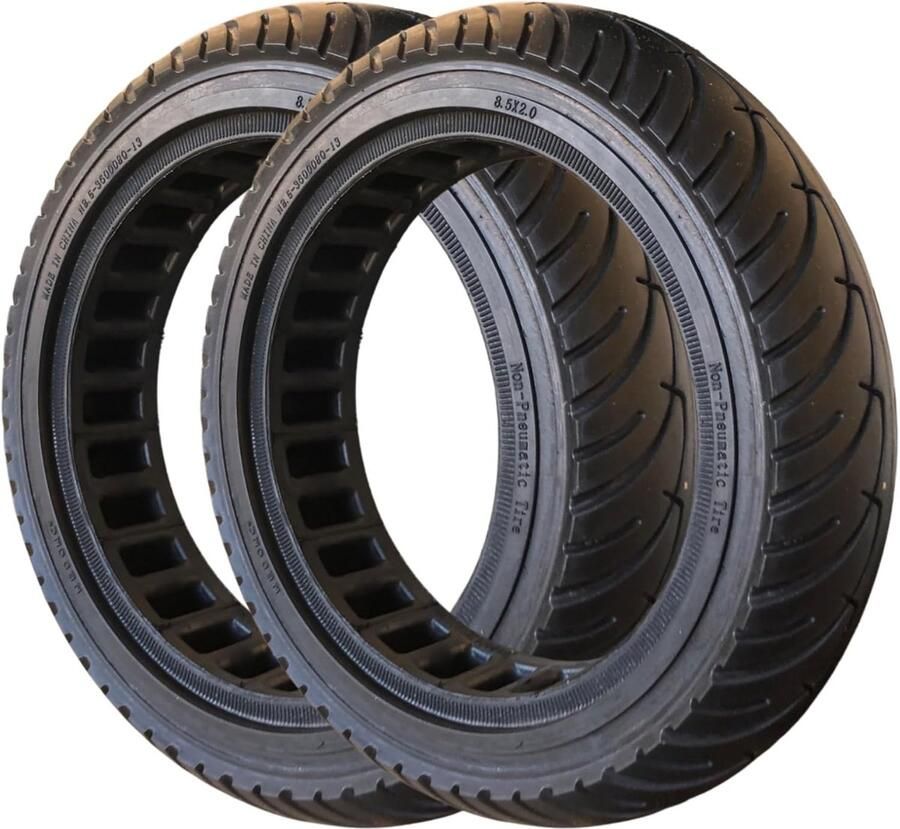 2pcs 8.5 Inch Massieve Band voor Xiaomi M365 en PRO Elektrische Scooter Ducati Lexgo Vivobike Massief Rubber Wiel Zacht Vervanging voor achter (Zwart 2pcs)