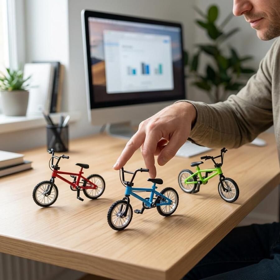 3 stuks vingerfiets miniaturen vingerfiets en mini BMX-modellen Vinger BMX en mountainbike replica voor verzameling rood blauw groen