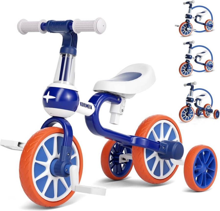 5-in-1 Kids Trike Peuter Fiets Loopfiets met Ouder Handvat voor 2-4 Jaar Oude Jongens Meisjes Peuters Trike met Verstelbare Zitting en Training Wielen Baby Walker