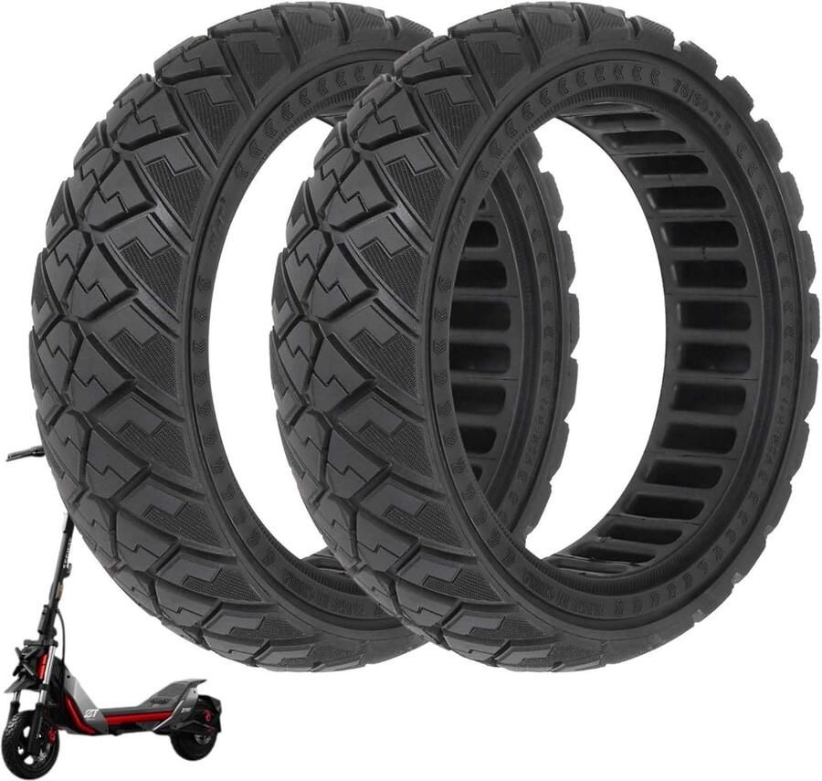 70 60-7 5 massieve banden voor Segway Ninebot ZT3 ZT3 Pro elektrische step 28 cm reservebanden massief rubberen banden Honeycomb solide banden voor achter (zwart 2 stuks)