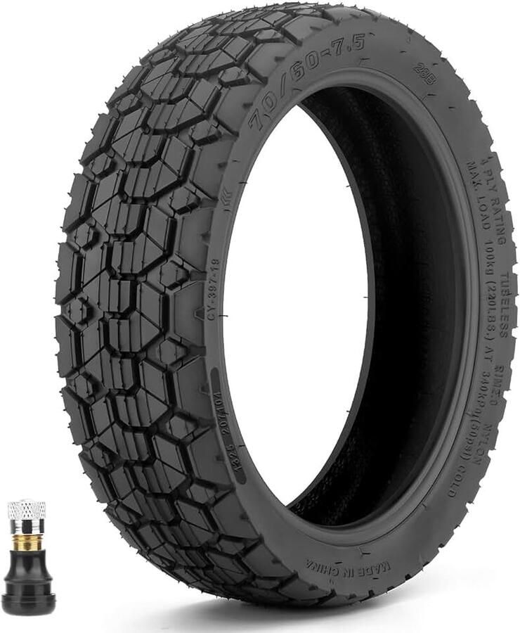 70 60-7.5 E-scooterbanden tubeless voor 11 inch wielen geschikt voor offroad en terrein vervangende vacuümbanden met duurzaam slijtvast en antislip e-scooter terreinbanden incl. ventiel 1
