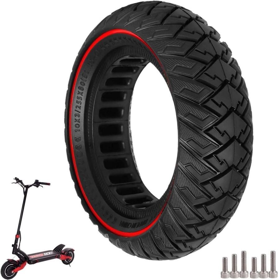80 65-6 banden massief rubber 255 x 80 banden 10 x 3 reservebanden 10 x 3 massief rubberen banden voor Joyor Y8-S Kukirin G2 Max Kugoo M4 Pro elektrische scooter massieve banden rood