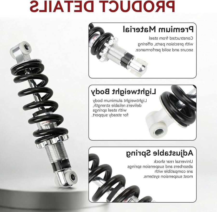 Achterwiel Schokdemper voor Mountainbikes 190 mm Universele Schokdemper en Veer voor MTB en ATV Motorrijden