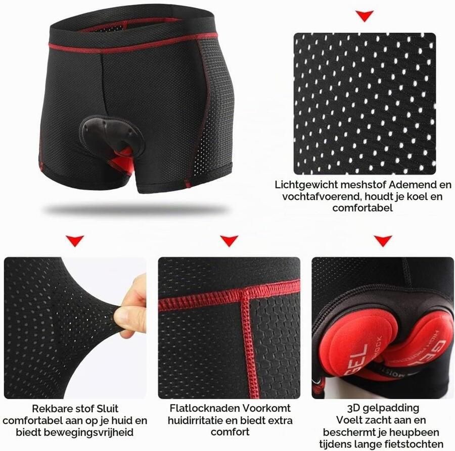 Ade de Fietsshorts met 3D Gel Padding voor Unisex MTB Fietsen en Comfortabel Rijplezier